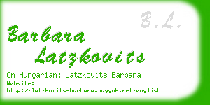 barbara latzkovits business card